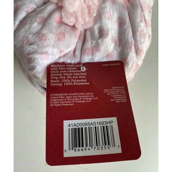 Fuzzy Babba Strawberry Shortcake Non Slip Slipper Socks Women’s Sz S/M 5.5-7.5 - Picture 6 of 14